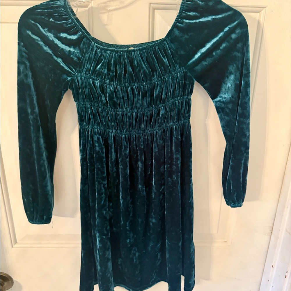 Btween Green Ruched 3/4 Sleeve Dress